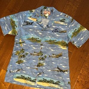 WWII airplane Hawaiian aloha shirt